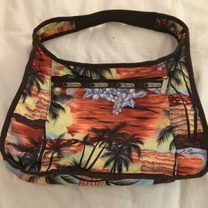 LeSportsac Palm Tree Bag + cosmetic cluth